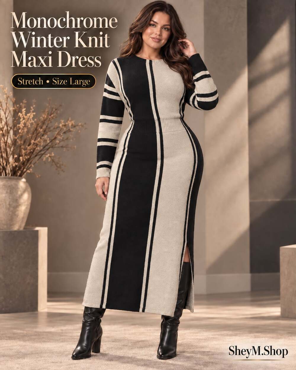 SheyM.Shop Winter Knit Maxi Dress Size Large